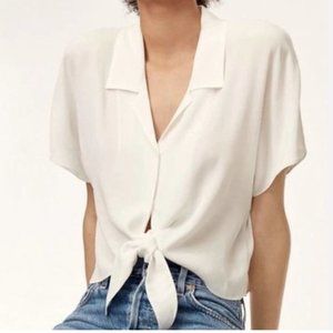 Aritzia Wilfred Free Cream Button down the front top, xs
